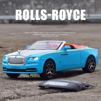 1:24 Rolls Royces Madrugada de Liga Carro Modelo de Simulação Diecast de Metal Brinquedo Veículo de Modelo de Carro de Som e Luz Coleção de Presentes das Crianças