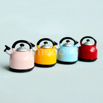 1:12 Escala em Miniatura Casa de bonecas Chaleira, Mini Utensílios de Cozinha para as Barbies OB11 Boneca de Brinquedo Acessórios