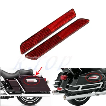 1 Par Vermelho Refletores De Ajuste Para Harley Trava De Cobre Rígido Alforjes Laterais Visibilidade