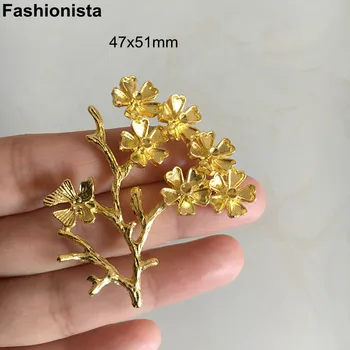 10 pcs - Heavy Metal Flores Árvore 47x51mm um Ramo de Flores de Ouro/KC Ouro/Prata-cor,Artesanatos de Materiais Jóia Decoração -U