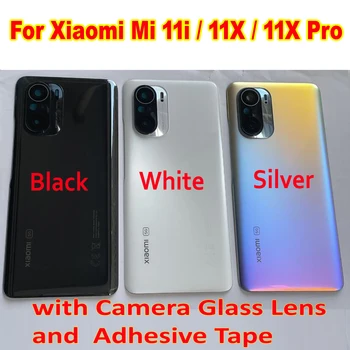 100% Original Bateria Tampa de Vidro Para a Xiaomi Mi 11i 11X 11X Pro Habitação Porta Traseira Caso de Telefone de Tampa + Lente da Câmera de Substituição