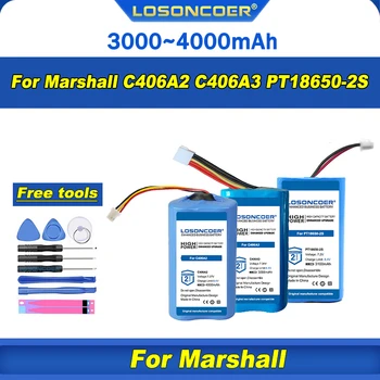 100% Original LOSONCOER 3000-4000mAh C406A2 PT18650-2S C406A3 Bateria Para Marshall Emberton Player