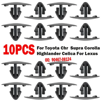 10Pcs Capa Preta com Isolamento Clipes Retentor Fixador de Rebite 90467-08124 Para Toyota Chr Supra Corolla Highlander Celica do Lexus