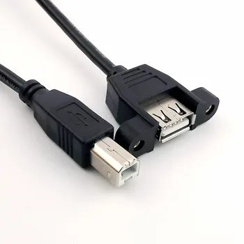 10pcs USB 2.0 e UMA Fêmea para Montagem em Painel para USB 2.0 B Masculino Soquete Impressora Cabo do Conector do Cabo de 30 cm/50 cm/1m