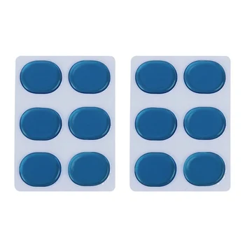 12 PCS/Set de Drum Kit Silenciador de Adesivos de Sílica Gel Adesivo Tambor Amortecedores Almofadas de Gel Tarola Silenciador Mute Azul