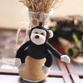 12CM de desenhos animados Bonitos Chimpanzé Pingente de Pelúcia Boneca Pequeno Macaco Boneca Saco de Charme Chaveiro Garoto Criativo Pingente Boneca de Brinquedo de Presente