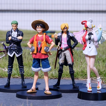 18cm de Anime One Piece Figura Uta Luffy, Zoro, Sanji Filme Vermelho vol.1 Ação Estatueta de PVC Modelo da Estátua da Coleção Boneca Presentes das Crianças