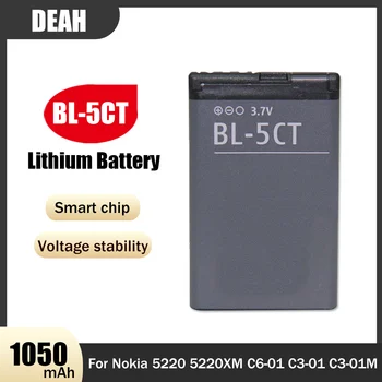 1PCS 3,7 V 1050mAh BL-5CT BL 5CT BL5CT de Lítio Bateria de Substituição Para Nokia 3720 5220 5220XM 6730 6330 6303i C5-02 C3-01 C5-00
