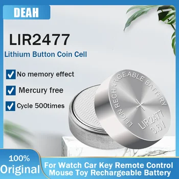 2-5PCS LIR2477 LIR 2477 3,6 V 200mAh Bateria Recarregável de Lítio Para o Relógio do Carro Escala de Ratos Chave Remota CR2477 Botão de Moeda Células