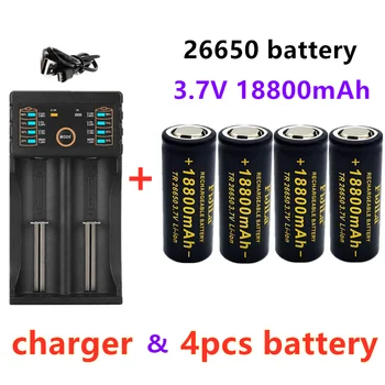 2022 neue hochwertige 26650 Batterie 18800mah 3,7 v 50a de Lítio-Ionen-Akku für 26650 LED-Taschenlampe + Ladegerät