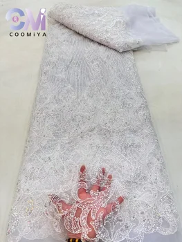 2023 5Y Bordado de Alta Qualidade da Europa de Luxo Pesado Miçangas e Lantejoulas Tecido de Qualidade Superior Para o Casamento Vestidos de Festa