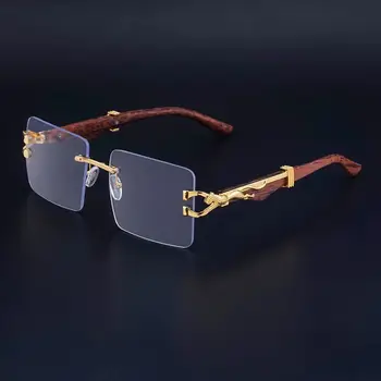 2023 Chita Design da Cabeça de Madeira Óculos de sol para Homens Mulheres sem aro Quadrado de Óculos de Sol Vintage UV400 Óculos Óculos de sol