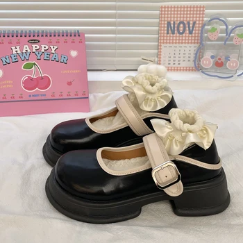 2023 Lolita sapatos Novos Elegantes garotas da Faculdade mary jane shoes Mulheres sapatos de plataforma Japonês sapatos bonitos JK uniforme e sapatos de couro