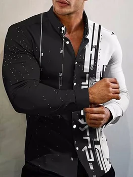 2023 Moda de Luxo, camisa de homem, Vire para baixo de Gola, Abotoado Camisa Casual Impressão de Flor Tops de Manga Longa Mens Roupas de Baile Cardigan