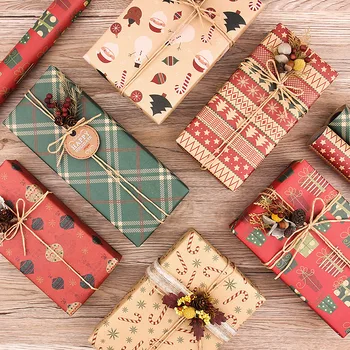 2023 Natal de Papel Kraft 50*70 cm de DIY Papel de Embrulho Conjunto de Feliz Natal Artware Kraft Papel de Embalagem papel Pergaminho, Papel de Origami