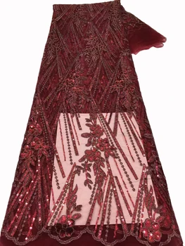 2023 clássico laço de tule bordado com paetês, bordados elegantes senhoras de laço cheongsam vestidos vestido de tecido 5 metros