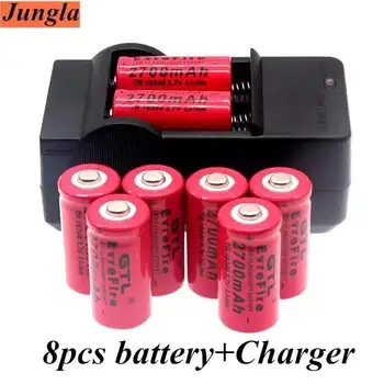 2700mAh bateria Recarregável de 3,7 V Li-ion 16340 Baterias CR123A Para Lanterna elétrica do DIODO emissor de Viagens Carregador de Parede Para Bateria CR123A 16340
