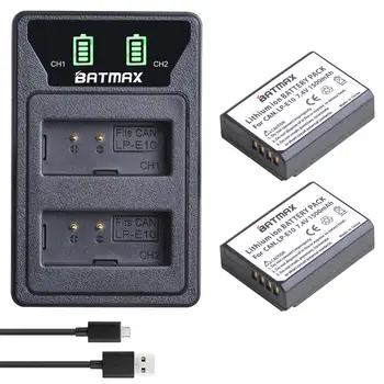 2Pcs 1500mAh bateria LP-E10 LP E10 LPE10 Bateria + LED Duplo Bulit-no Carregador USB para Canon EOS 1100D 1200D 4000D Kiss X50 X70