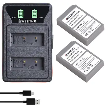 2X de 2000mAh PS-BLS5 BLS-5 BLS5 BLS50 Bateria + LED Duplo Carregador USB para Olympus PEN E-PL2,E-PL5,E-PL6,E-PL7,E-PM2, OM-D E-M10