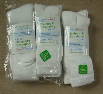 2pairs Não Elástica Meias 100% algodão de alta qualidade para cuidados com o Pé Diabético presente para as pessoas de idade MEIA 9-11