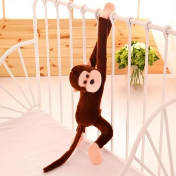2pcs 70cm Longa Armada em Forma de Macaco de Pelúcia do Braço Longo Rabo Macio Recheado de Suspensão Boneca Brinquedo Cortina Pingente de Presente de Aniversário Para Crianças