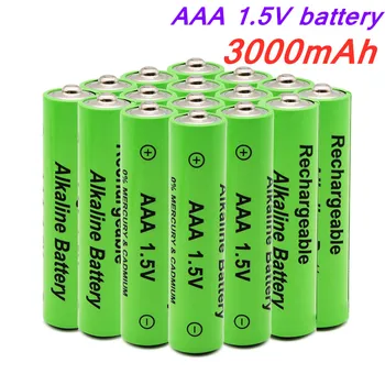 3000v Alcalinas aaa Bateria Recarregável de 1,5 mah Bateria do aaa Para o Brinquedo de Controle Remoto a Luz da Bateria de Alta Capacidade Longa Resistência