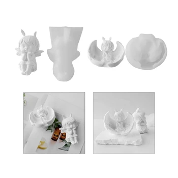3D Anjo Molde de Silicone Bebê Asa de Anjo com Molde Reutilizáveis Resina Molde DIY Gesso Decoração Artesanato