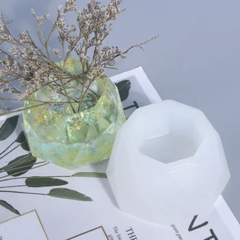 3D de Moldes de Silicone para Resina Epóxi Suculenta vaso de Flores de Concreto de Cimento Argila Molde de Resina de Silicone Molde de Vela a fabricação de Sabão Molde