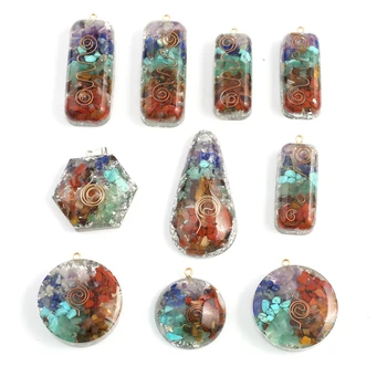 3pcs/monte cristal natural pingente de mistura de forma Colorida de pedra artificial Pingente de Encantos Para as Mulheres de Nova Jóia de Presente