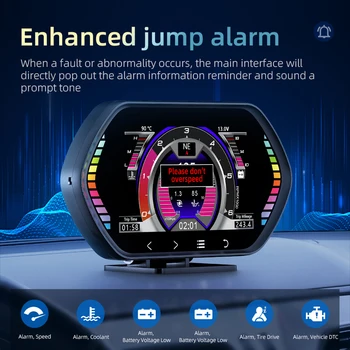 4,5 polegadas Carro HUD excesso de velocidade Alarme de Temperatura da Água Turbina Inclinômetro Digital Multifuncional Inteligente GPS Velocímetro Auto Peças