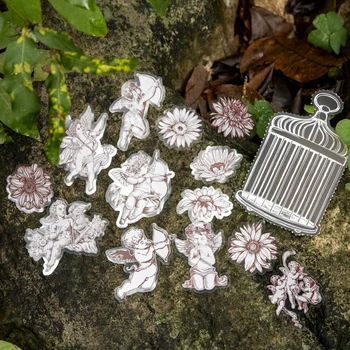 40 pcs/pack Kawaii Decorativos Adesivos Planta de fadas série Diy Diário Álbum de mão feitas de lixo eletrônico do diário de suprimentos
