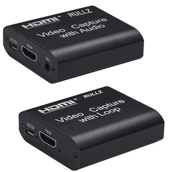 4K HDMI da Placa de Captura de 1080p Jogo Dispositivo de Gravação USB 2.0, Gravador de Vídeo da Caixa de HD Ciclo de Microfone de Áudio para PS3 PS4 PC Xbox Live Streaming