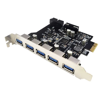 5 Porta PCI-E para o CONCENTRADOR USB 3.0 PCI Express para placas de Expansão Placa de 5 Gbps de Velocidade de Confiança NEC Chipset Para Windows XP/ Vista/Win7/8/10