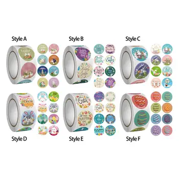 500Pcs Bonito Páscoa Adesivos Adesivo Fornecimentos de Terceiros DIY Selo Rótulos Adesivos Decorativos Papel de Etiquetas para a Caixa de Crianças Embalagem de Presente
