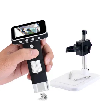 500X HD Com Tela Digital USB Microscópio eletrônico sem Fio Inteligente da Lupa Saída Endoscópio Luzes LED + Suporte De