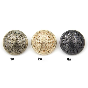5pcs Oco Esculpida Botões de Metal de Costura Scrapbook para Jaqueta Blazer Blusas Presente Artesanato Handwork Roupas