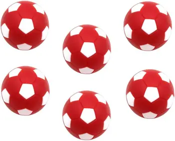 6 Contagem de 32mm de Plástico Futebol de Mesa Pebolim Futebol Bola Fussball Bolas - Vermelho
