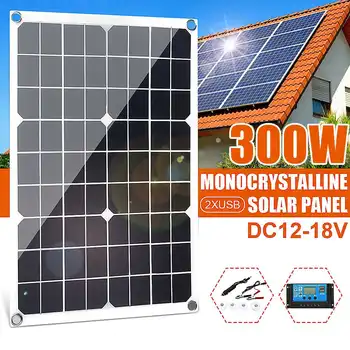 600W/300W Painel Solar rápido charing Portátil Monocristalino de Emergência de Carregamento Exterior de Energia Recarregável, Impermeável Dual USB