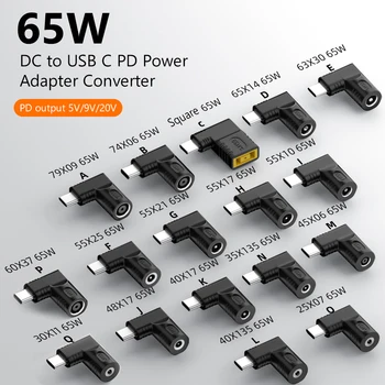 65W PD do Poder do Portátil do Carregador de Carga Rápida DC Para o Tipo C de Tomada de Alta Potência de Identificação Automática para Xiaomi para Samsung