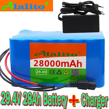 7S5P 24v 28Ah bateria 250w 29.4 V 28000mAh bateria de iões de lítio para a cadeira de rodas de bicicletas elétricas pack com BMS+ 2A carregador
