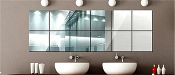 9pcs Caixa de reflexão do Espelho Filme Caixa de Espelho de Parede Autocolante Beijiao decoração 15cm*15cm*0,2 mm de parede macia espelho decoração casa de banho