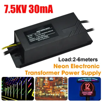 AC110V DE 7,5 KV 30mA Preto à prova d'água Neon Eletrônica de Potência do Transformador de Alimentação para Iluminação LED