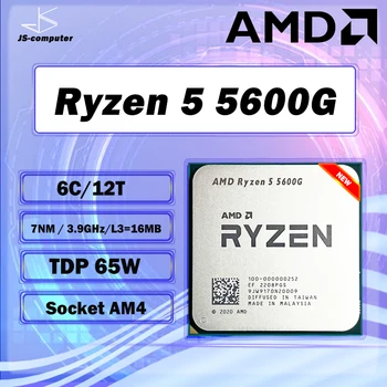AMD Ryzen 5 5600G R5 5600G ZEN3 CPU Processador PCIE3.0 65W PGA AM4 3.9 GHz 6 12 Thread DDR4 ambiente de Trabalho