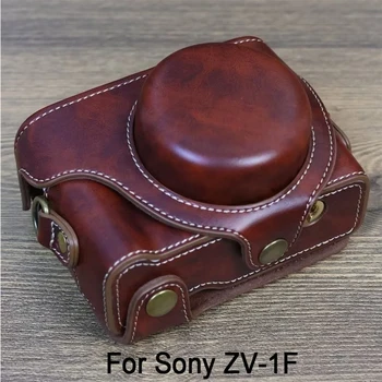 Alta Qualidade de Corpo Inteiro Saco de Couro Para Sony ZV-1F Vlog Câmera caixa de Proteção com Alça e 1/4 polegadas Parafuso