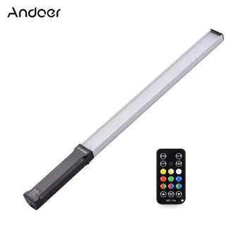 Andoer RGB Handheld, DIODO emissor de Luz de Vídeo Varinha 10W 9CRI95+ 3200-5600K 12-nível de Dimmable 1/4inch Interface w/ Bateria de Controle Remoto