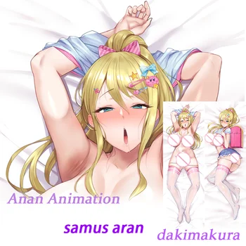 Anime Dakimakura samus aran Dupla-frente e verso Impressão em tamanho natural do Corpo fronha
