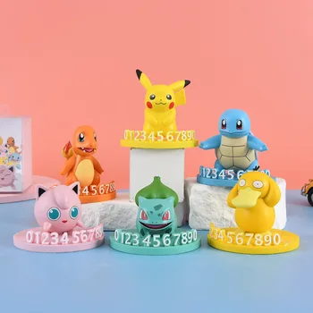 Anime Pokemon Figura Pikachu Automóvel Temporária De Estacionamento Placa Com O Número De Enfeite De Brinquedos, Figuras De Ação, De Pvc Modelo De Boneca Para As Crianças De Presente