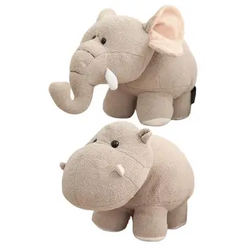 Aparência bonito Elefante, Hipopótamo de Pelúcia Macio E Confortável Recheado de Animais Realistas de Alta qualidade do Luxuoso Boneca Brinquedo Presente Para Crianças