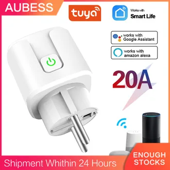 Aubess 16A/20A wi-Fi Smart Plug SmartLife Temporizador de Controlo sem Fios do Soquete Com Monitor de Energia de Trabalho Com Alexa Inicial do Google Plug UE
