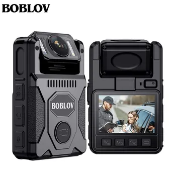BOBLOV Mini Câmera M7 128GB GPS Polícia junto ao Corpo de Camara de 180 Graus Giratória de Segurança da Lente Cam 4000mAh 15 horas de Gravação DVR